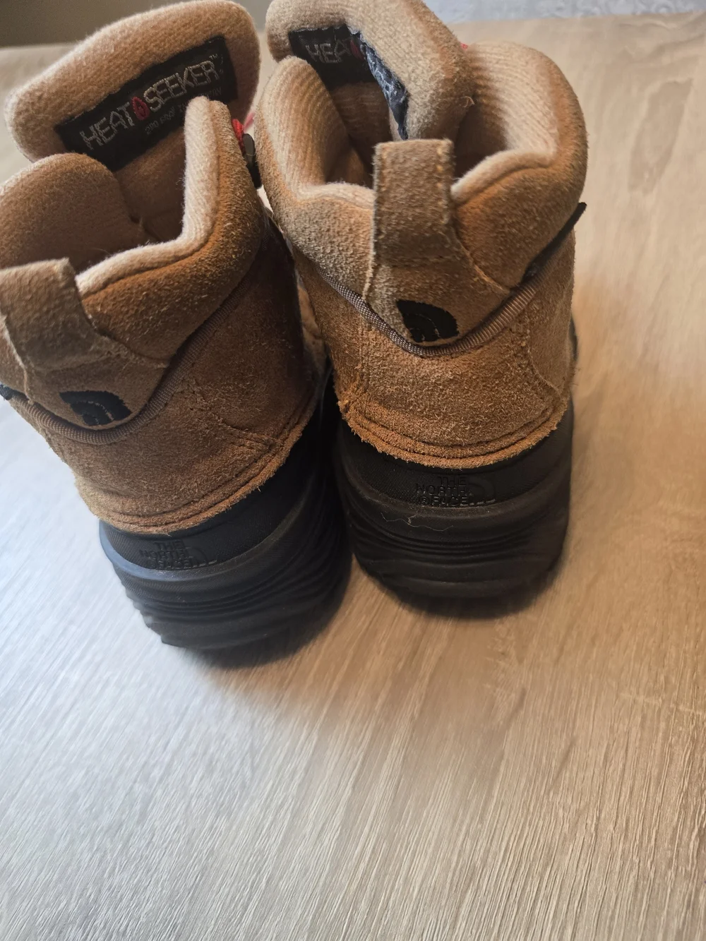 The North Face Kids Brown and Red Waterproof Snow Boots